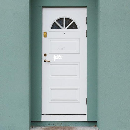 A Little Hello Door Decal Decals Urbanwalls White 