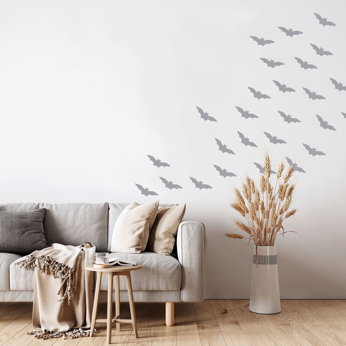 Bat Wall Decals Decals Urbanwalls Silver (Metallic) 