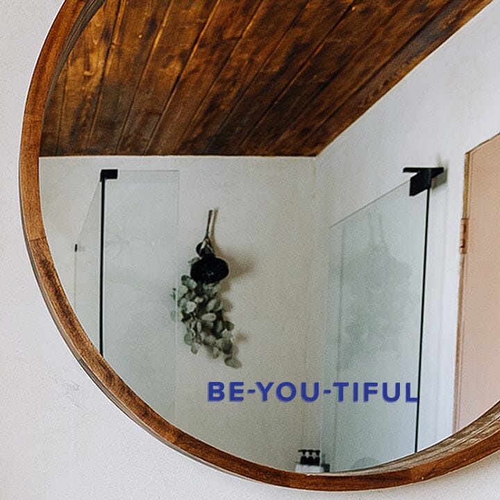 BE-YOU-TIFUL Mirror Decal Decals Urbanwalls Dark Blue 