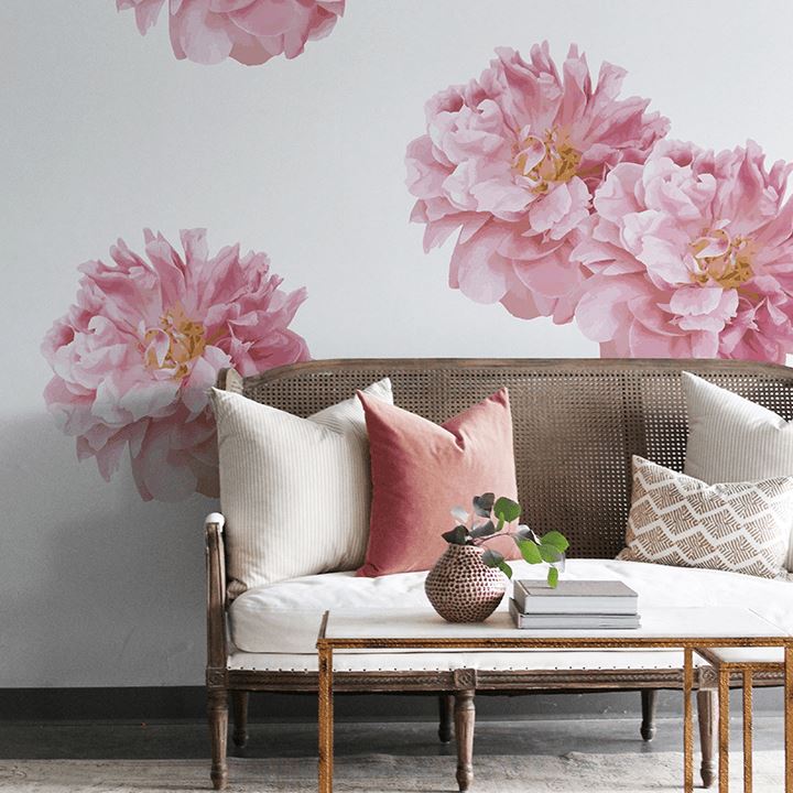 Soft Pink Garden Flower Wall Decals