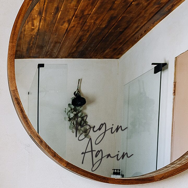 Begin Again Mirror Decal Decals Urbanwalls Script Black 