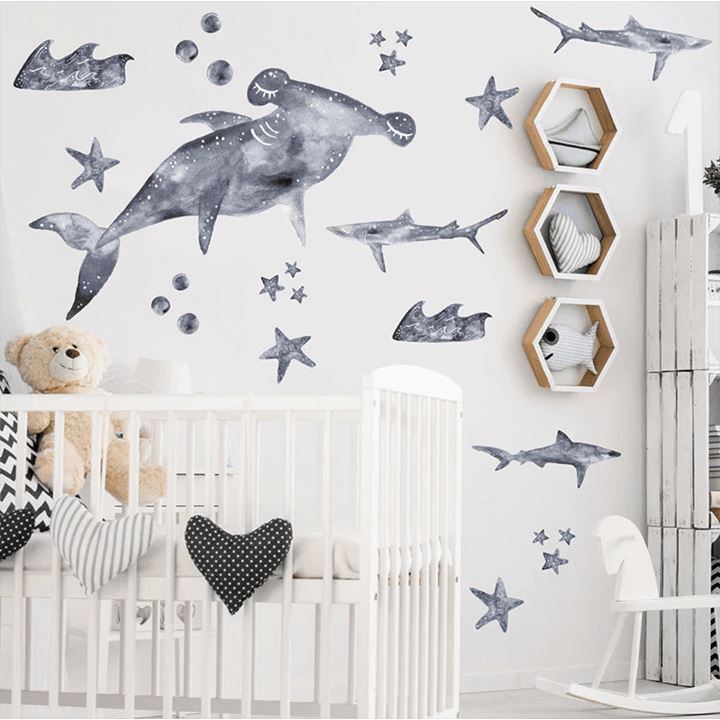 Big Shark Wall Decals Decals Urbanwalls Standard Wall Full Order Grey