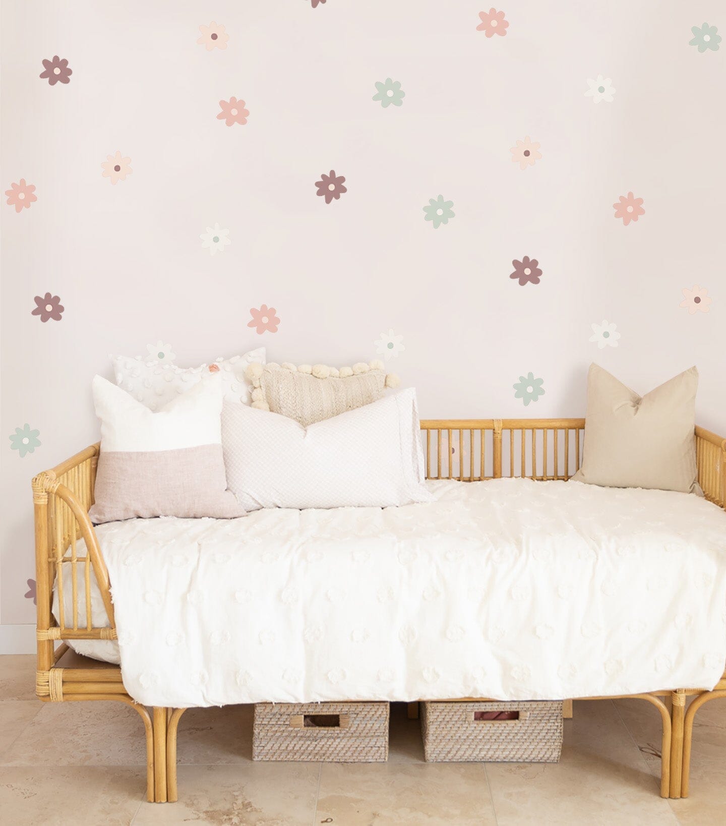 Blush Whimsy Daisy Wall Decals Decals Urbanwalls Standard Wall Mini 