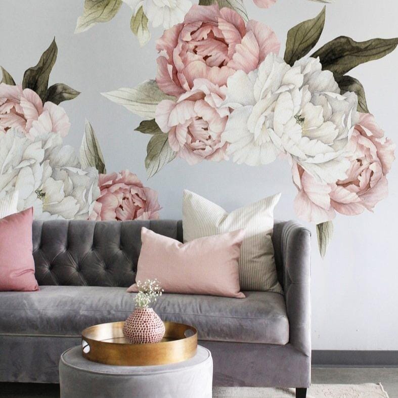 Blushing Peonies Wall Decals Decals Urbanwalls 