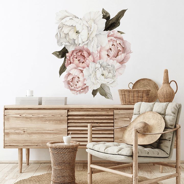 Blushing Peony Wall Decal Clusters Decals Urbanwalls Textured Wall Quarter Order 