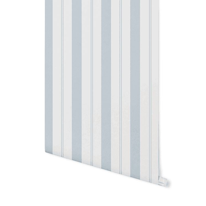 Brighton Stripes Wallpaper Wallpaper Monika Hibbs Standard Wall DOUBLE ROLL : 46" X 8 FEET Blue