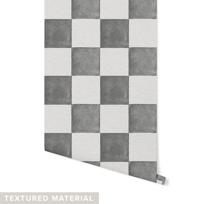 Checkered Wallpaper Wallpaper Urbanwalls Textured Wall DOUBLE ROLL : 42" X 4 FEET Black and White