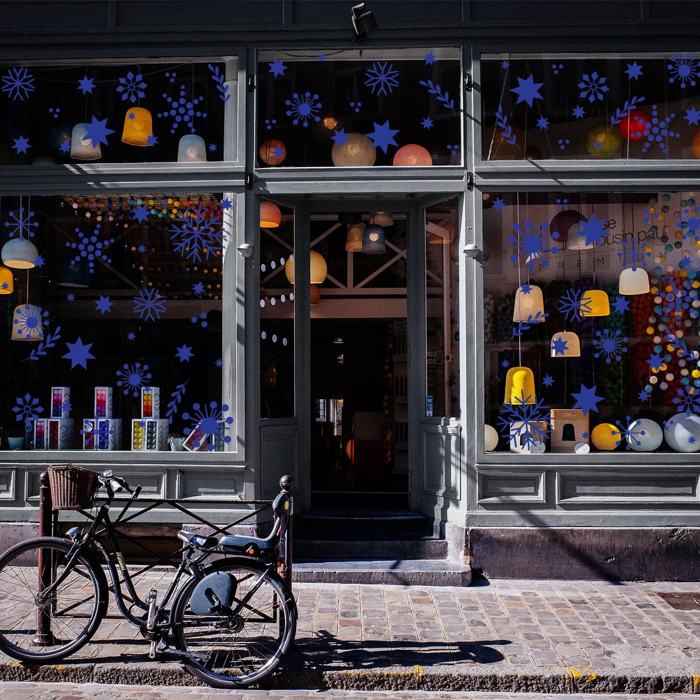 Christmas Cheer Window Decals Decals Urbanwalls Dark Blue Medium Window 