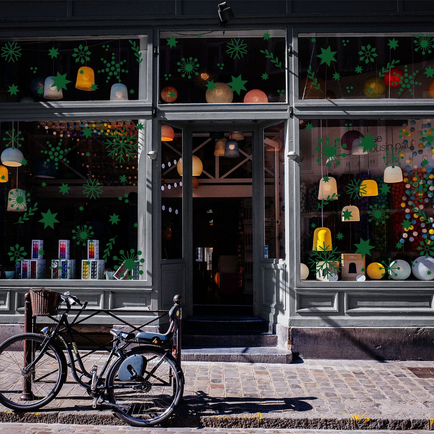 Christmas Cheer Window Decals Decals Urbanwalls Dark Green Medium Window 