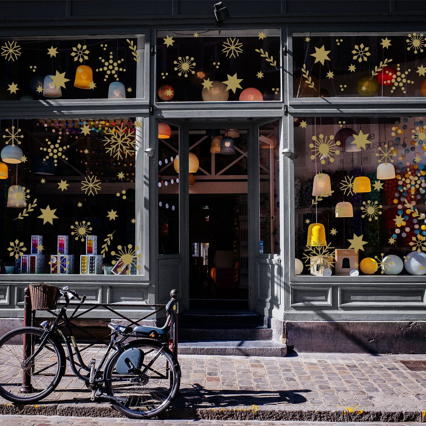 Christmas Cheer Window Decals Decals Urbanwalls Gold (Metallic) Medium Window 