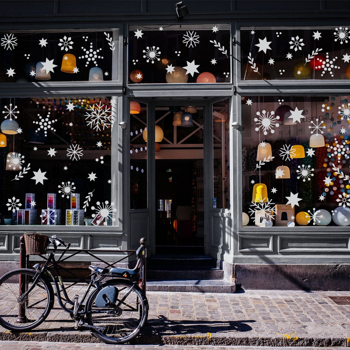 Christmas Cheer Window Decals Decals Urbanwalls Light Grey Medium Window 