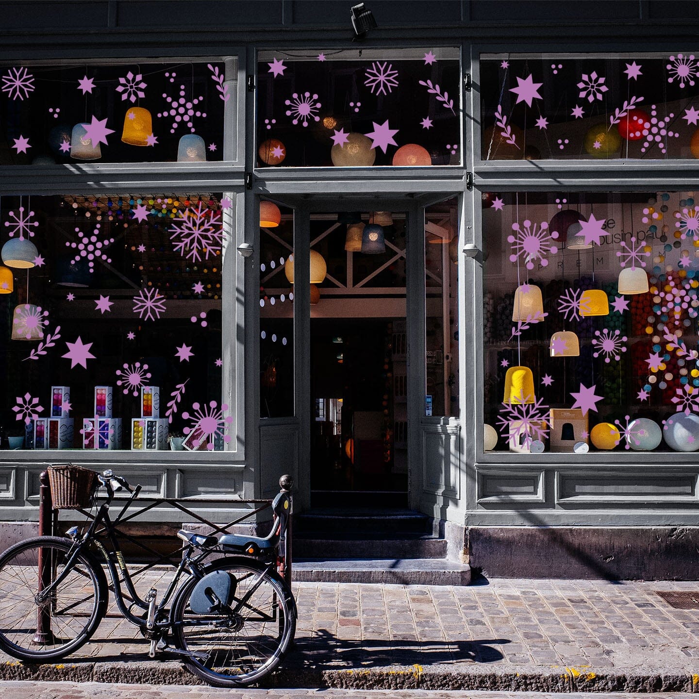 Christmas Cheer Window Decals Decals Urbanwalls Lilac Medium Window 