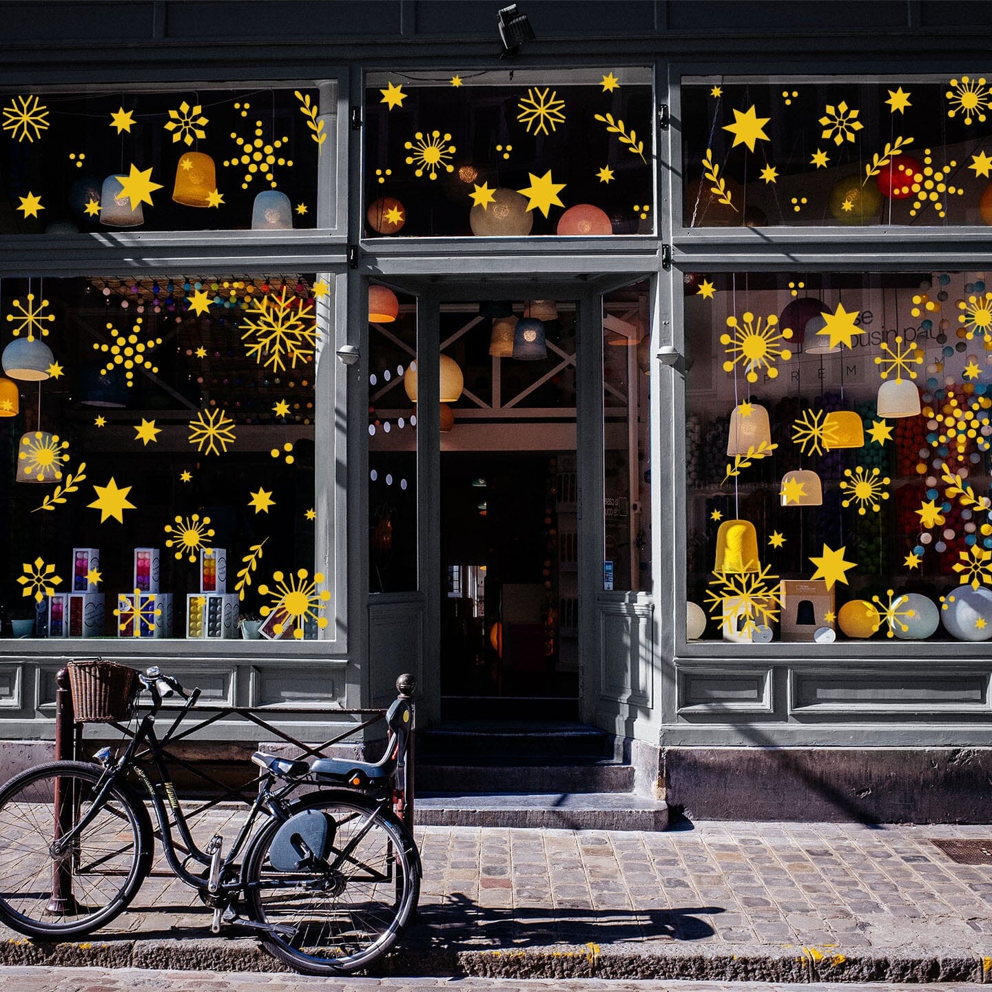 Christmas Cheer Window Decals Decals Urbanwalls Signal Yellow Medium Window 