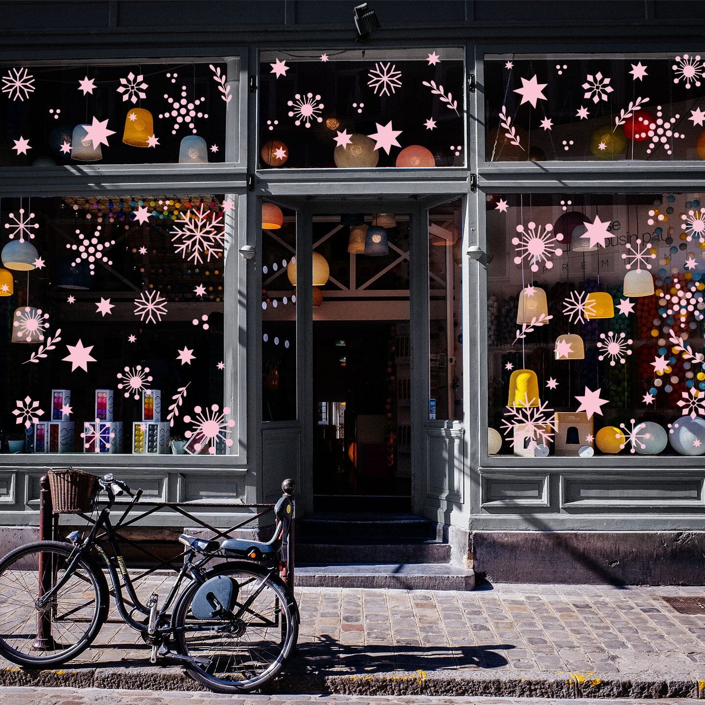 Christmas Cheer Window Decals Decals Urbanwalls Soft Pink Medium Window 