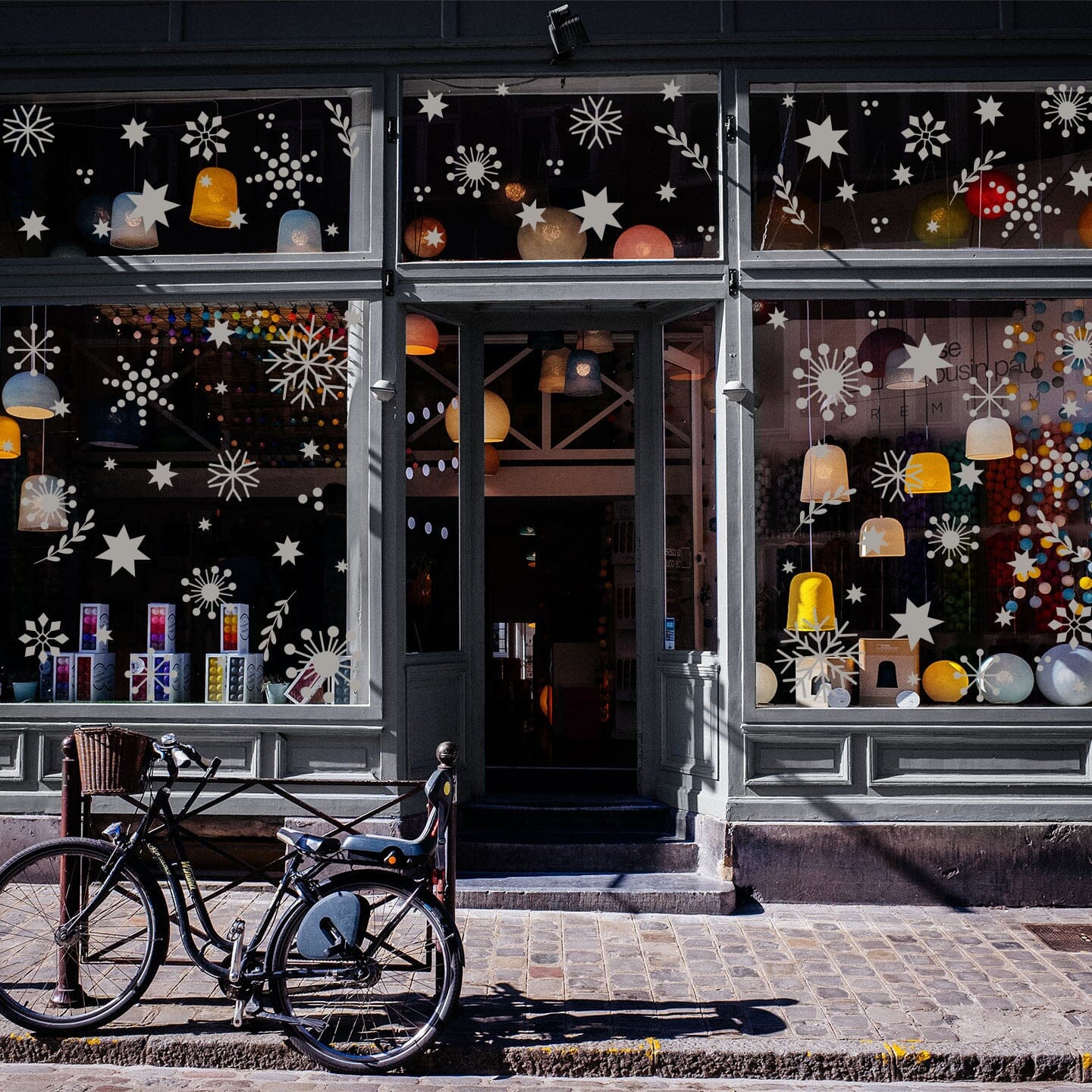 Christmas Cheer Window Decals Decals Urbanwalls Warm Grey Medium Window 