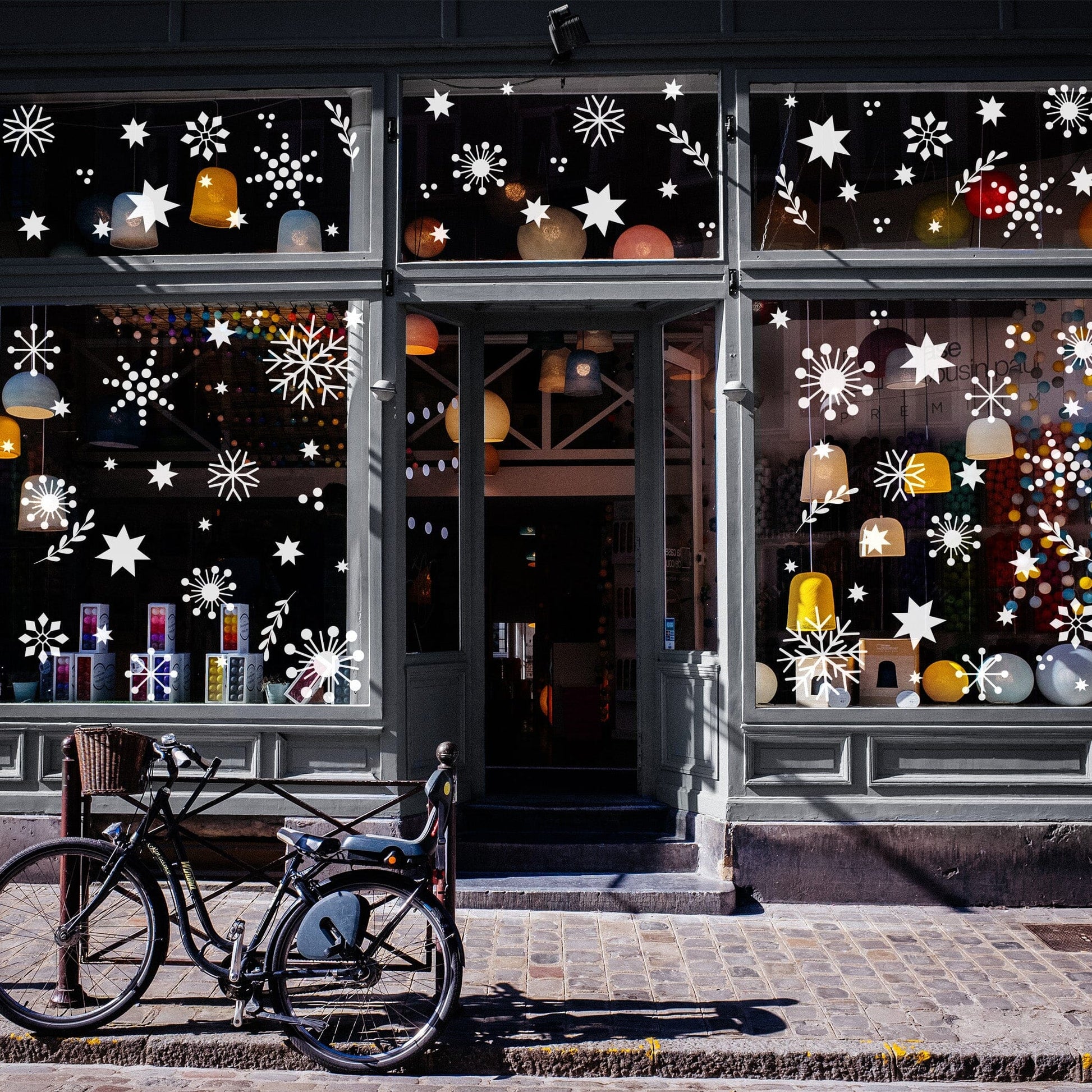 Christmas Cheer Window Decals Decals Urbanwalls White Medium Window 
