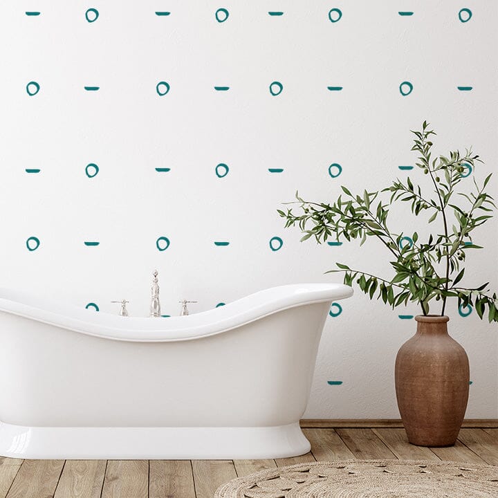 Circles & Lines Wall Decals Decals Urbanwalls Turquoise 