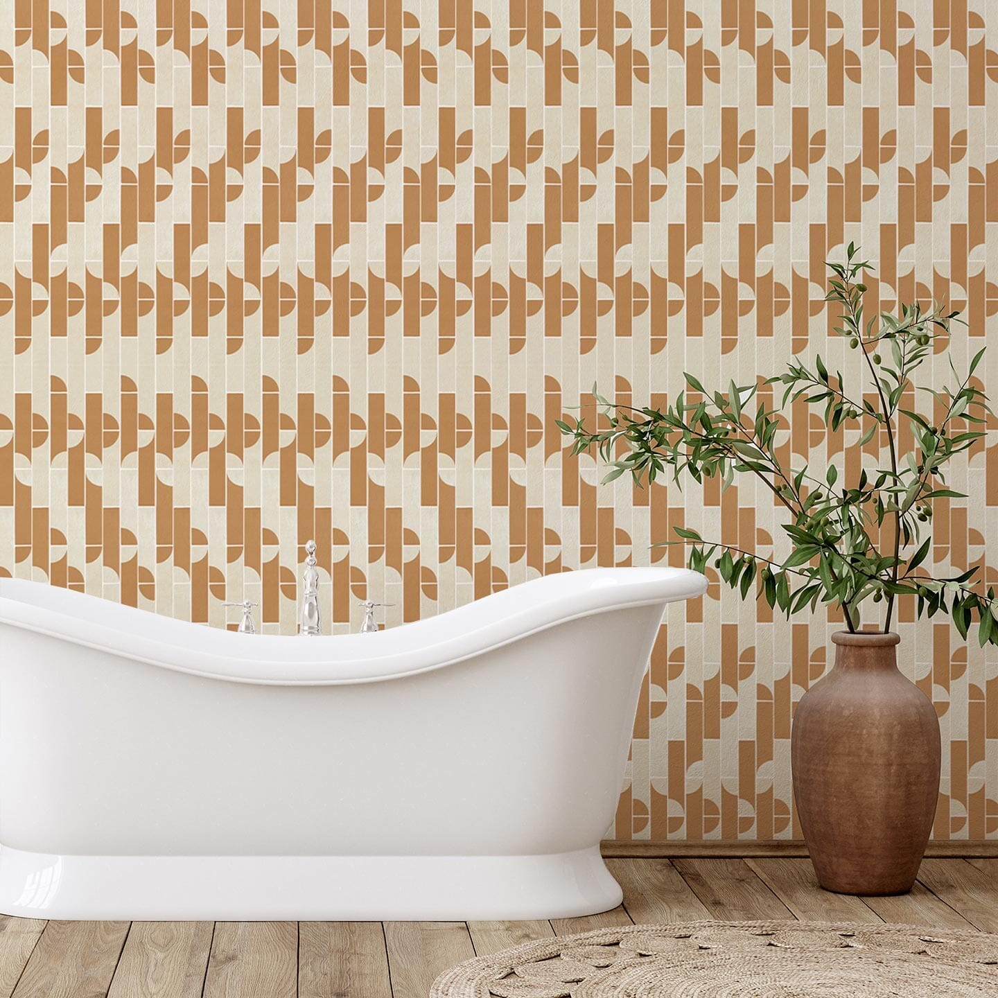 Curved Tile Wallpaper Wallpaper Urbanwalls 