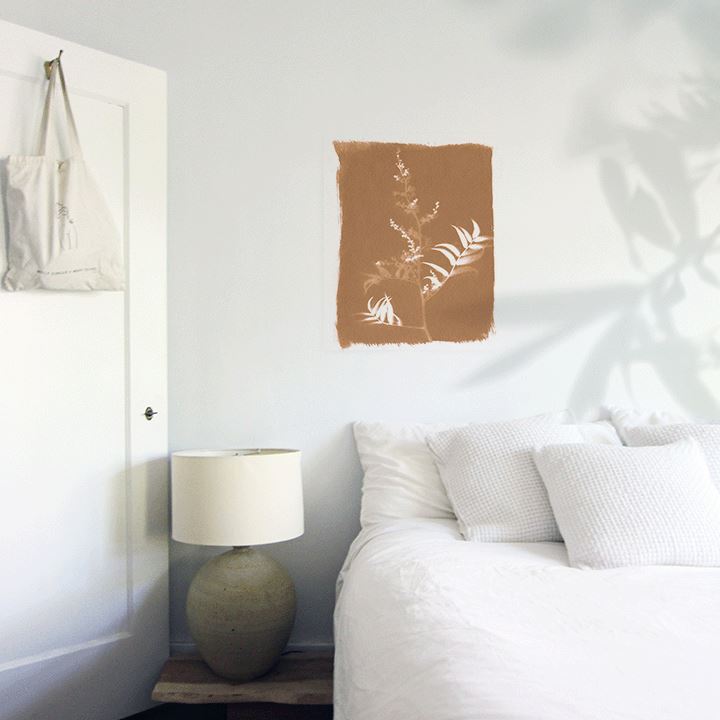 Fern Sun Art Print Prints Urbanwalls Adhesive Canvas Caramel 8" x 10"