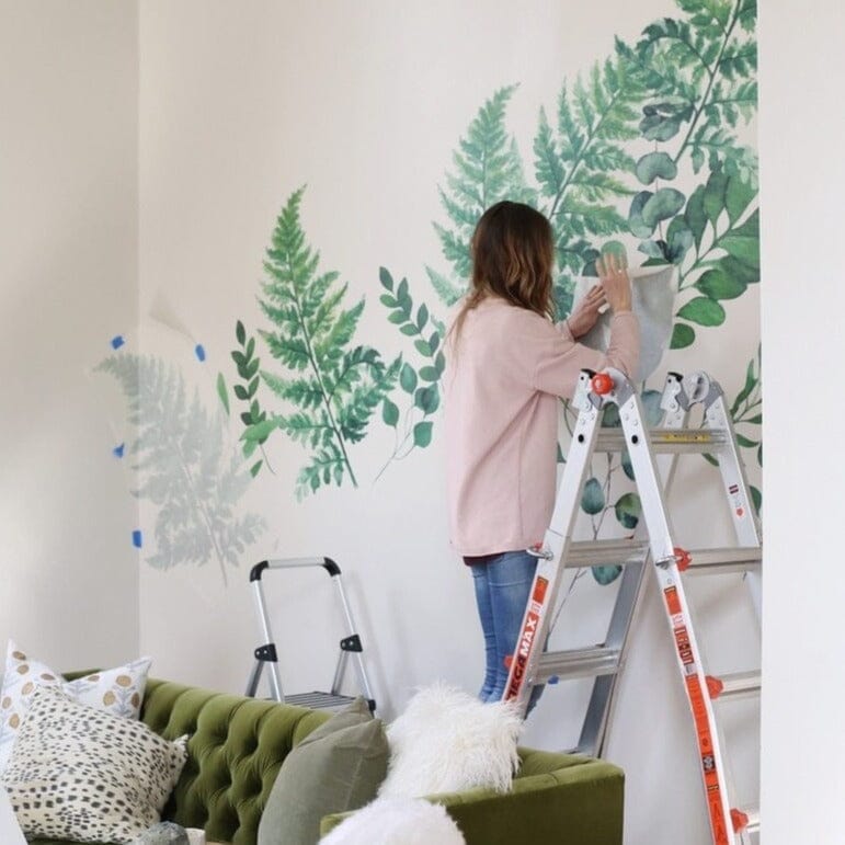 Ferns & Eucalyptus Wall Decals Decals Urbanwalls Standard Wall Half Order 