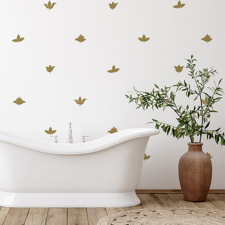 Flower Buds Wall Decals Decals Urbanwalls Gold (Metallic) 