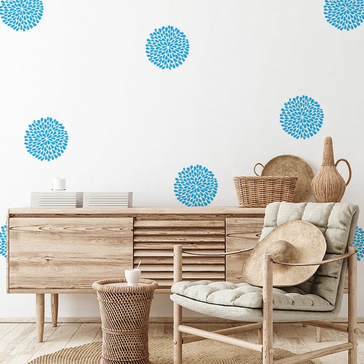 Flower Wall Decals Decals Urbanwalls Blue 