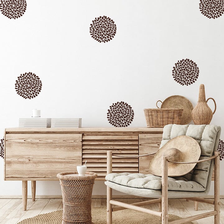 Flower Wall Decals Decals Urbanwalls Brown 