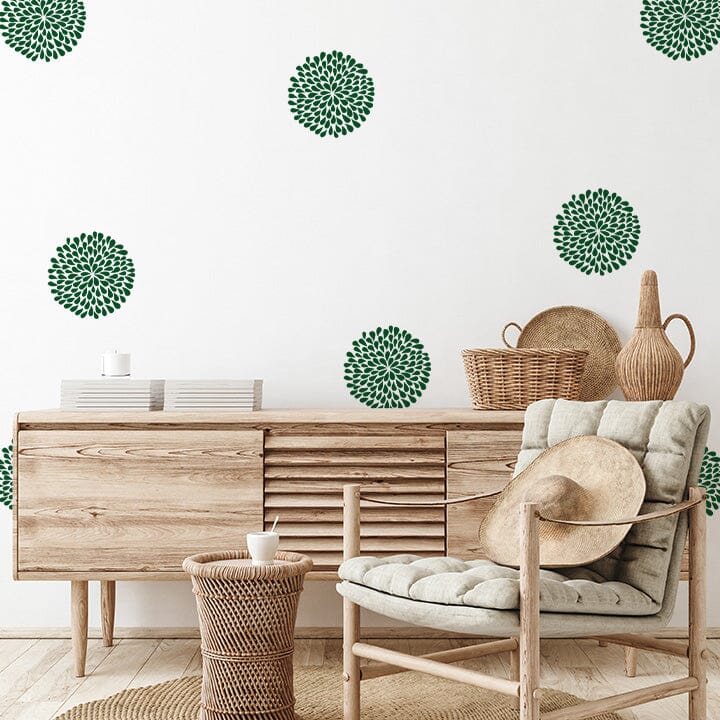 Flower Wall Decals Decals Urbanwalls Dark Green 