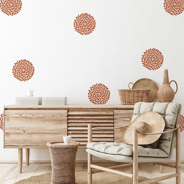 Flower Wall Decals Decals Urbanwalls Nut Brown 