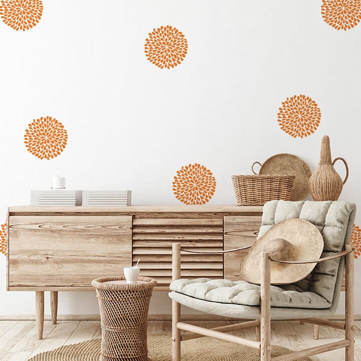 Flower Wall Decals Decals Urbanwalls Orange 