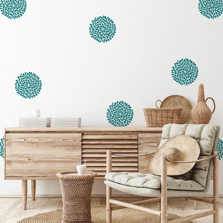 Flower Wall Decals Decals Urbanwalls Turquoise 