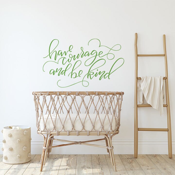 Have Courage and Be Kind Wall Decal Decals Urbanwalls Lime Green 48" x 29" 