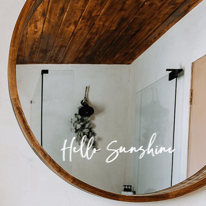 Hello Sunshine Mirror Decal Decals Urbanwalls White 