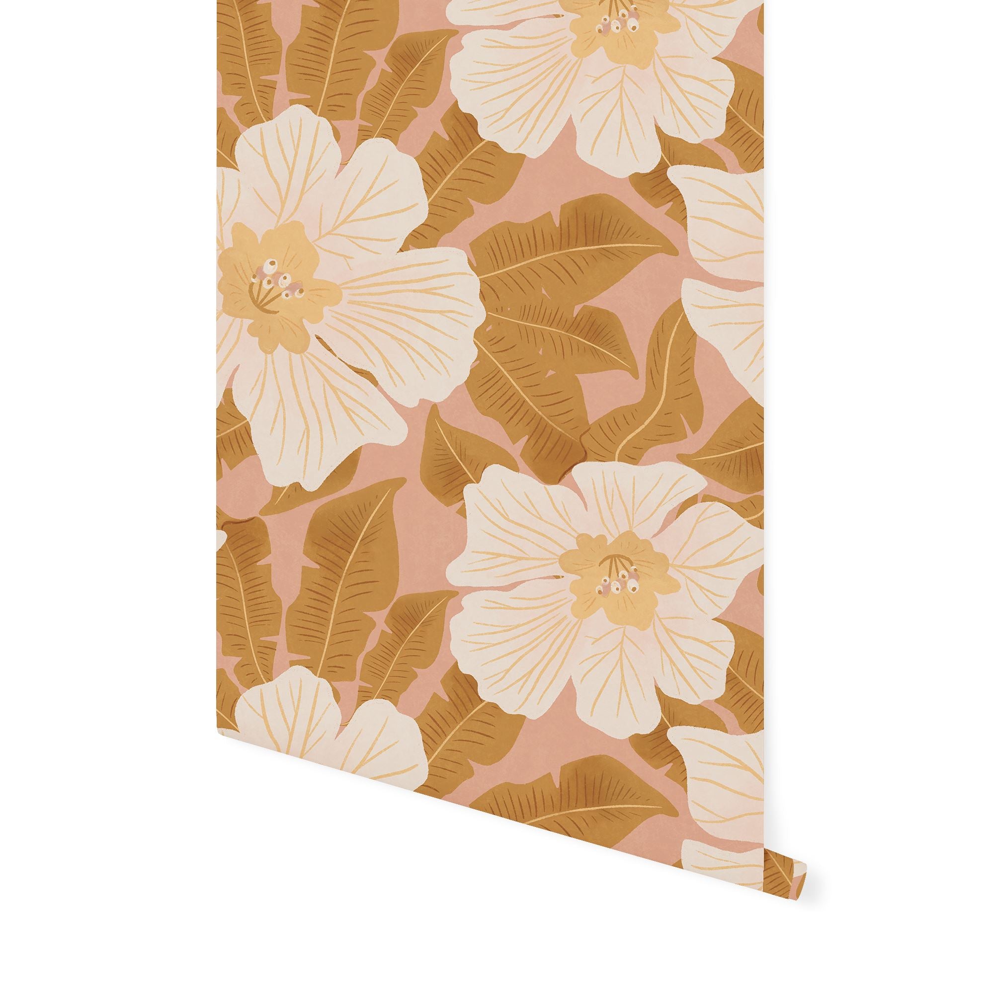 Hibiscus Wallpaper Wallpaper Urbanwalls Standard Wall Pink DOUBLE ROLL : 46" X 4 FEET