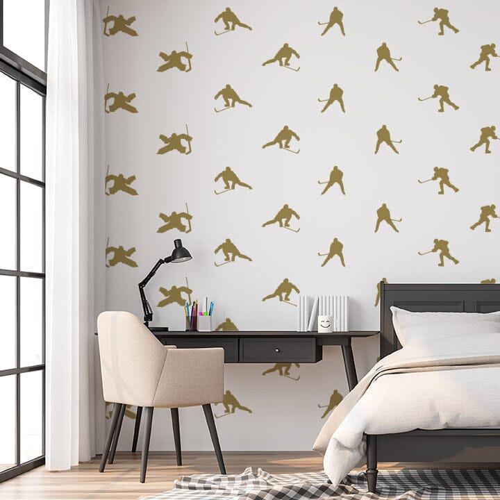 Hockey Wall Decals Decals Urbanwalls Gold (Metallic) 