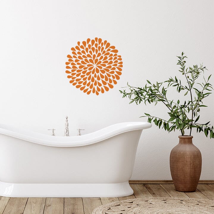 Large Flower Wall Decal Decals Urbanwalls Orange 