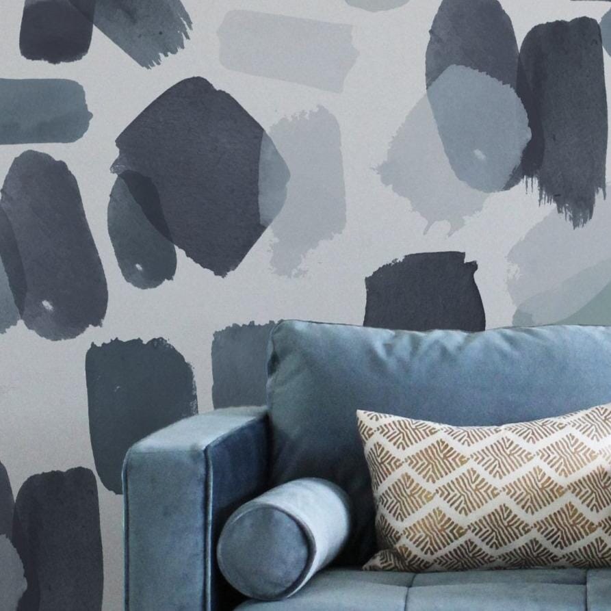 Large Indigo Brush Stroke Wall Decals Decals Urbanwalls 