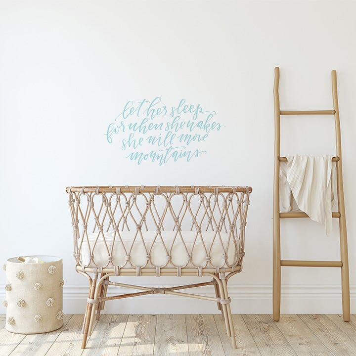 Let Her Sleep Wall Decal Decals Urbanwalls Baby Blue 41" x 23" 