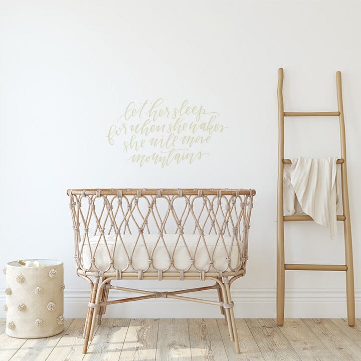 Let Her Sleep Wall Decal Decals Urbanwalls Beige 41" x 23" 