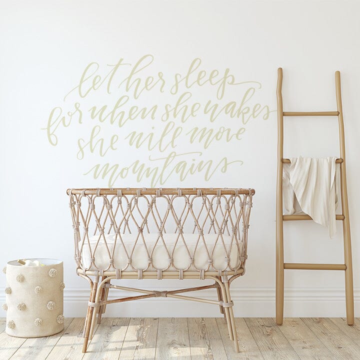 Let Her Sleep Wall Decal Decals Urbanwalls Beige 80" x 45" 