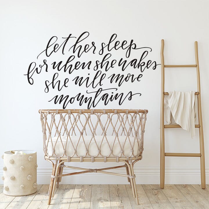 Let Her Sleep Wall Decal Decals Urbanwalls Black 80" x 45" 