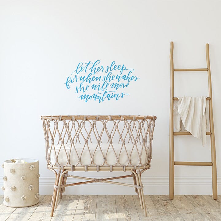 Let Her Sleep Wall Decal Decals Urbanwalls Blue 41" x 23" 