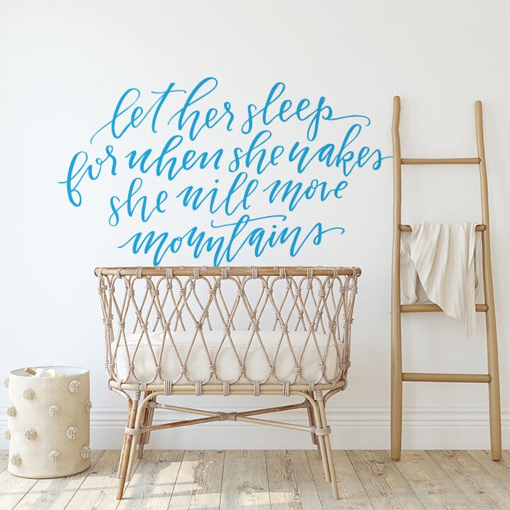 Let Her Sleep Wall Decal Decals Urbanwalls Blue 80" x 45" 