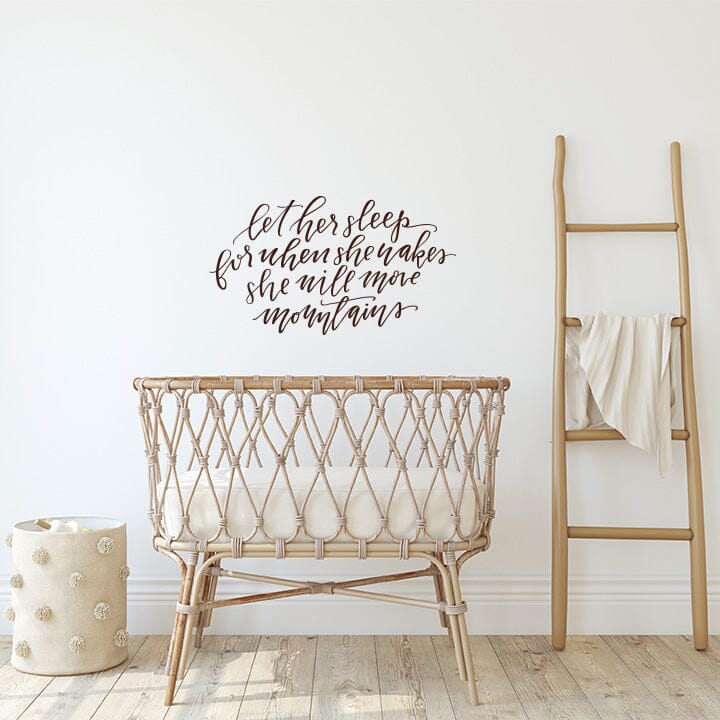 Let Her Sleep Wall Decal Decals Urbanwalls Brown 41" x 23" 