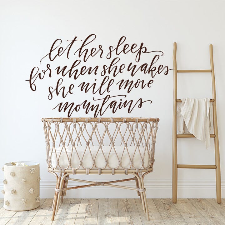 Let Her Sleep Wall Decal Decals Urbanwalls Brown 80" x 45" 