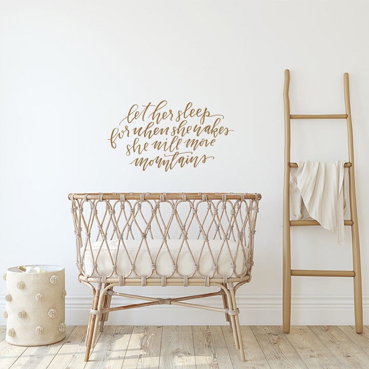 Let Her Sleep Wall Decal Decals Urbanwalls Copper (Metallic) 41" x 23" 