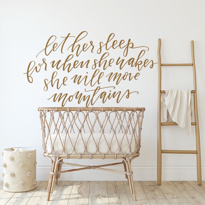 Let Her Sleep Wall Decal Decals Urbanwalls Copper (Metallic) 80" x 45" 