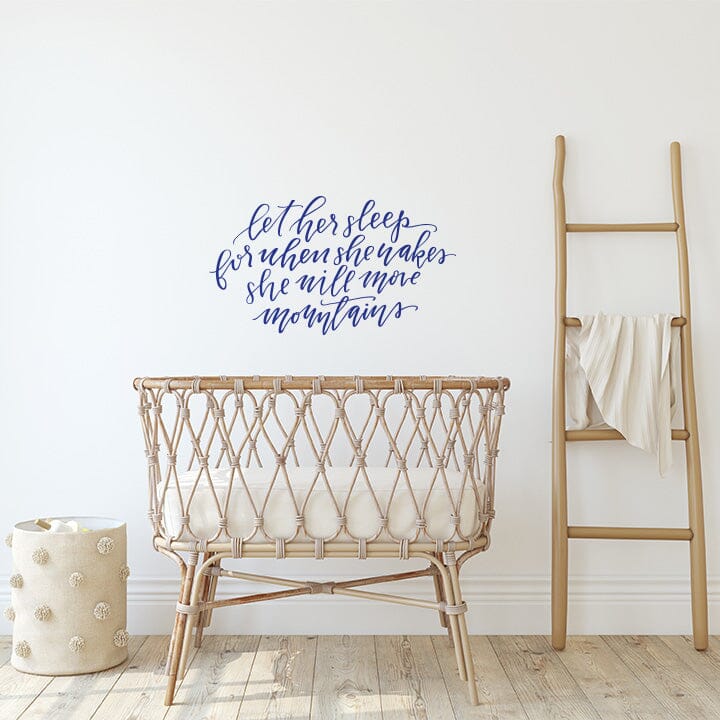 Let Her Sleep Wall Decal Decals Urbanwalls Dark Blue 41" x 23" 