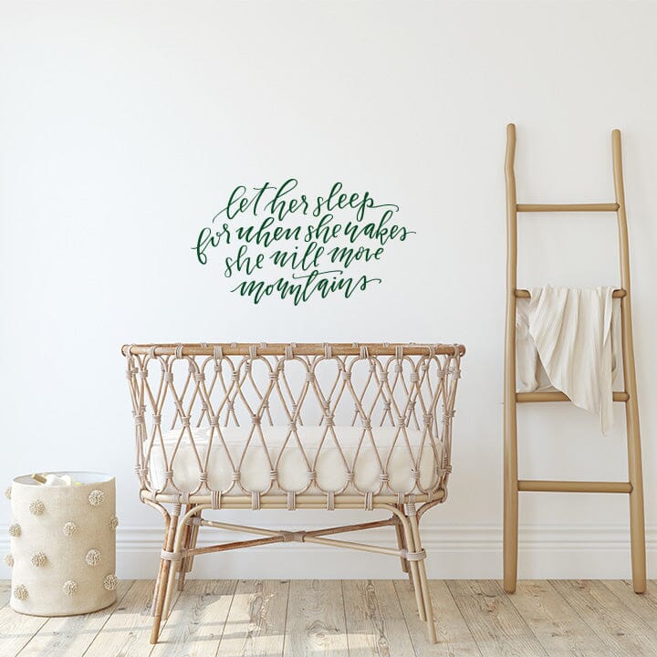 Let Her Sleep Wall Decal Decals Urbanwalls Dark Green 41" x 23" 