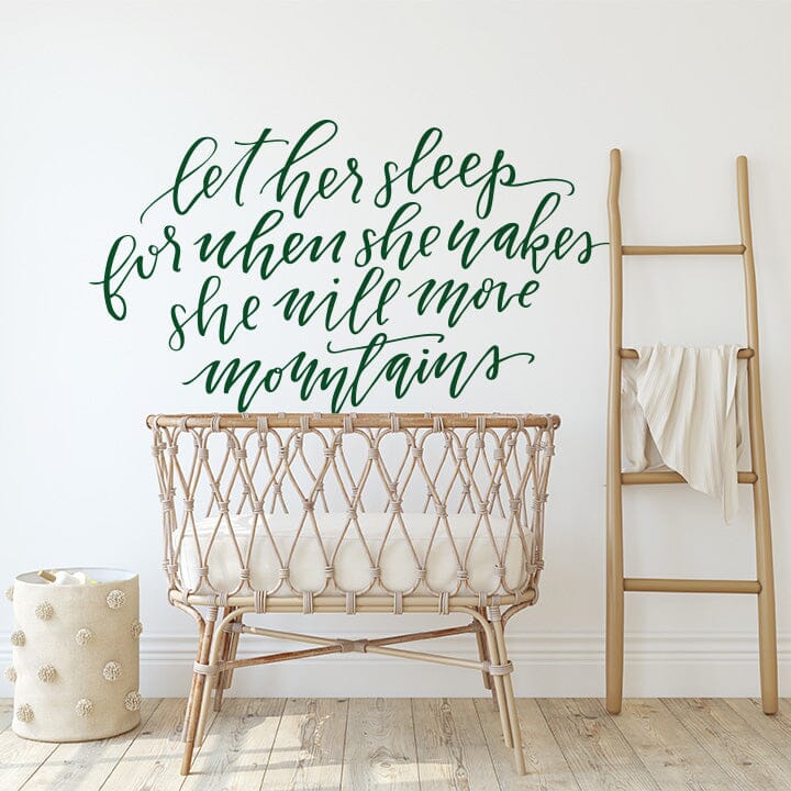 Let Her Sleep Wall Decal Decals Urbanwalls Dark Green 80" x 45" 